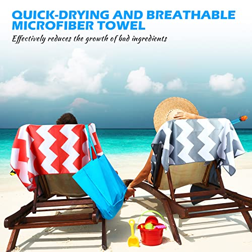 12 Pcs Microfiber Beach Towel Set, 63 X 31.5 Inch Oversize Quick Dry Towel Sand Free Striped Beach Towel Bulk Highly Absorbent And Soft Lightweight Beach Towel Set For Kids Adults Swimming Travel Yoga #TOP5