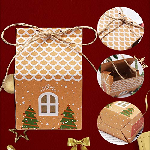 20 Pièces Sacs Cadeaux de Noël, Boîtes de Cadeaux en Carton de Noël Boîtes de Bonbons de Noël pour Biscuits Cupcake Bonbons Chocolats de Noël pour Bricolage Décoration de Noël - Image 4