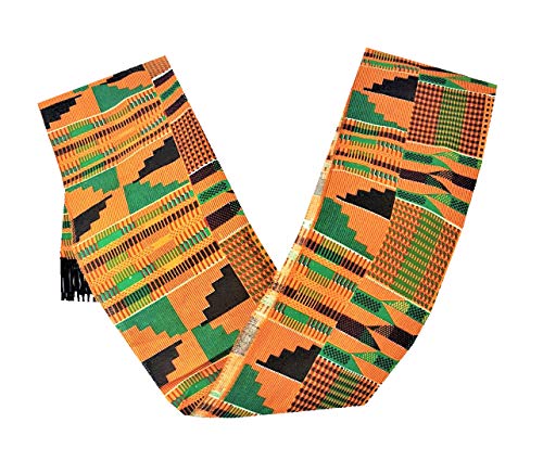 Decora Apparel African Clothes for Men Cotton Scarf, Graduation Stole, African Head Scarf Kente Fabric4