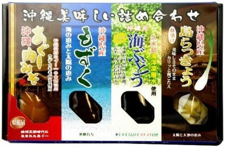 Amazon 沖縄美味しい詰め合わせ あぐー肉みそ もずく 海ぶどう 島らっきょう酢漬け 2パック 大幸商事 沖縄の特産品の詰め合わせ 大幸商事 海藻類 通販