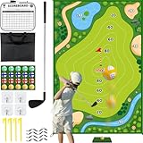 Cecnamt Golf Chipping Game - Battle With Club & Hitting Mat, Chip Sticky Practice Set for Adults Kids Indoor Outdoor Backyard