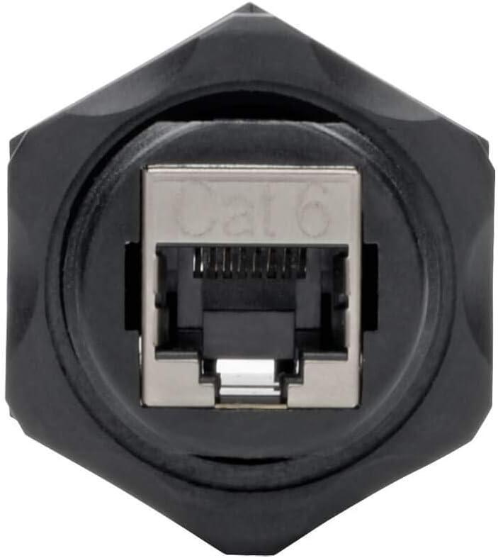TRIPP LITE RJ45 Bulkhead Coupler Cat5/Cat6 F/F Shielded Industrial Dust Cap (N206-BC01-IND)