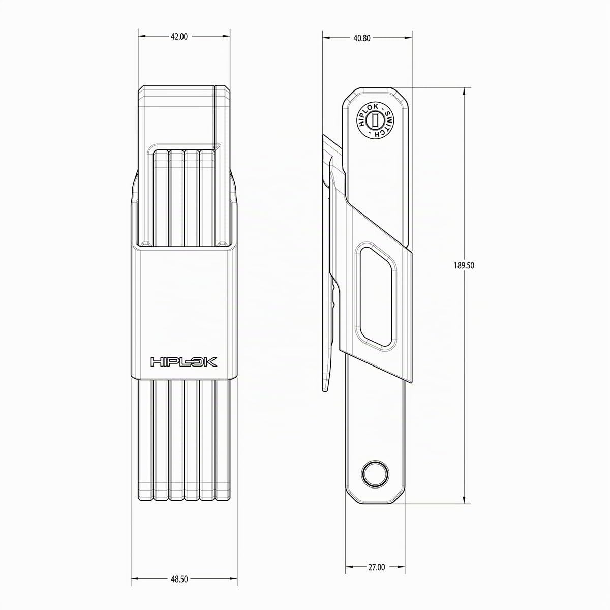 Hiplok SWITCH, Candado plegable, Unisex, URBAN GREEN, 2,7cm x 90cm