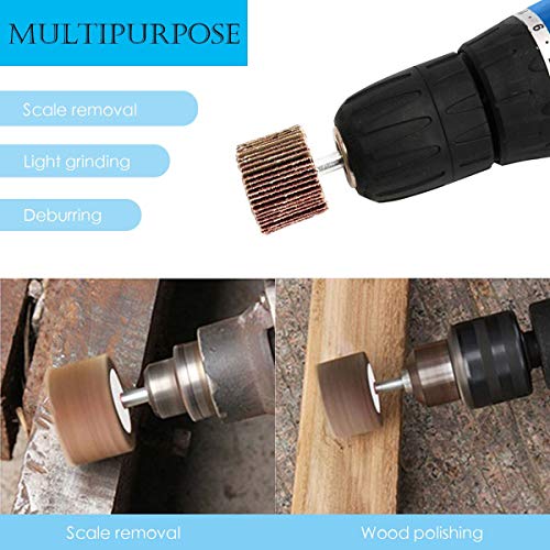 Aselected ASUS-FLAPWHEELS-1X1IN80G-10P 1 Inch X 1 Inch X 1/4 Inch Shank Mounted Flap Wheels, 80 Grit Aluminum Oxide Mounted Abrasive Grinding Tool thumb #2