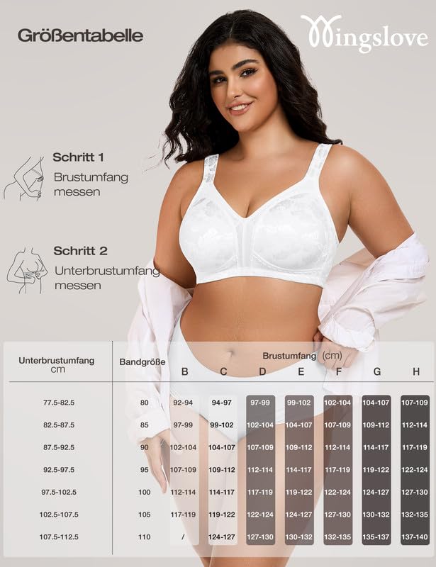 Wingslove Femme Soutien-Gorge Minimiseur Grande Taille Non Rembourré sans Armature Reggiseni du Quotidien