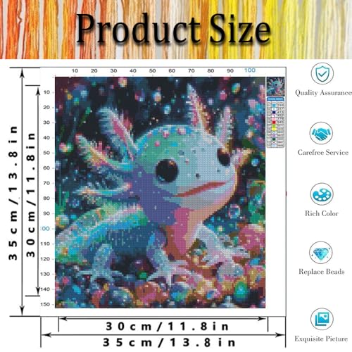 Image of Salamander Cross Stitch Kits for Adults - Embroidery Kits for Beginners Adults,11 CT Patterns Dimensions Counted Cross Stitch Kits for Adults Arts Craft 13.8x13.8 inch