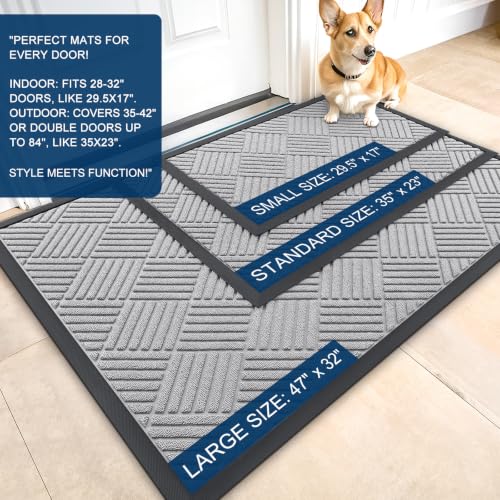 Image of OLANLY Front Door Mat Outside Entrance 47x23, Waterproof Heavy-Duty Doormat