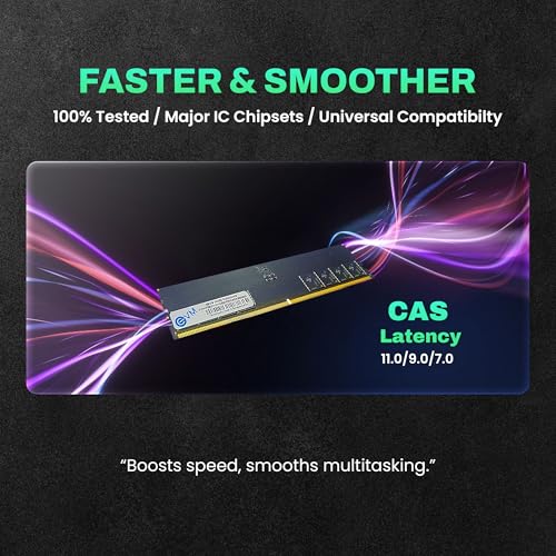 Image of EVM 16GB DDR5 Desktop RAM 5200MHz - High Performance, LongDimm, 288-Pin, 16 Chips, MAC /Intel /AMD Compatible - Ideal for Editing, Gaming, & Work from Home - 10 Years Warranty (EVMT16G5200U88P)