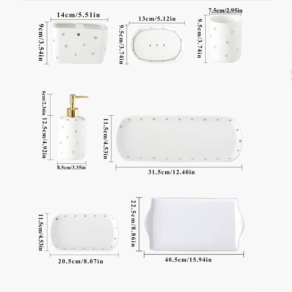 Dosificador Jabon Conjunto de accesorios de baño - Conjunto de baño de cerámica de 4 piezas que incluyen soporte de cepillo de dientes Tumblers Tumblers y accesorios de baño de bandejas Dispensadores