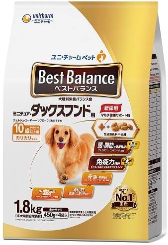 ユニチャーム ベストバランス カリカリ仕立て ミニチュア・ダックスフンド用 10歳以上用 1.8kg×4個入 ベストバランス カリカリ仕立て ミニチュア・ダックスフンド用 1.8kg｜ユニ・チャーム ダイレクトショップ（公式通販サイト）