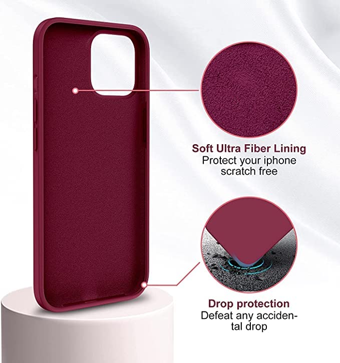 Image of MIDOS Back Cover Compatible with iPhone 14 Plus Case Liquid Silicone Full Protection Shock Proof Back Cover for iPhone 14 Plus (2022) 6.7 inch (Wine RED)
