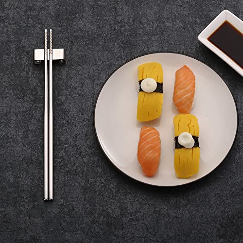 DEVICO-Portable-Utensils-Travel-Camping-Cutlery-Set-8-Piece-including-Knife-Fork-Spoon-Chopsticks-Cleaning-Brush-Straws-Portable-Case-Stainless-Steel-Flatware-set-Silver