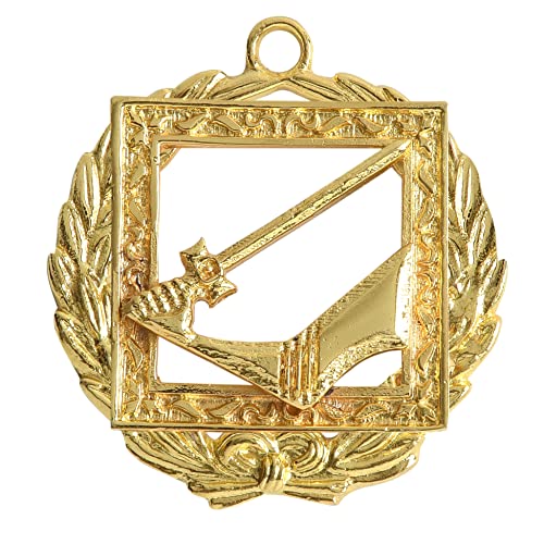 BRICKS MASONS Grand Senior Warden Knights Templar Commandery Officer Collar Jewel - Gold Plated