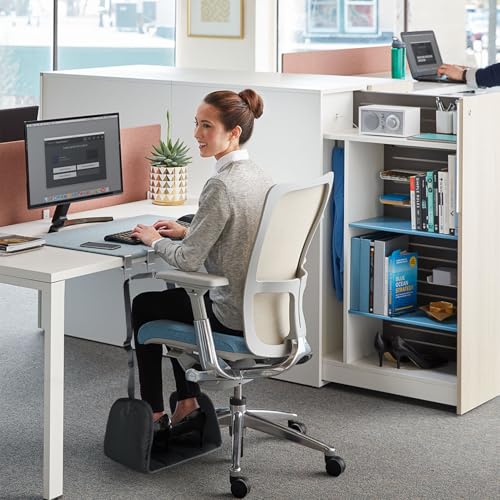 PENGARO Flugzeugfußstütze, Fuß Hängematte Büro Fußstütze mit 2 Haken, Höhenverstellbar Flugzeug Fußhocker Breite Fußstütze Hängematte für Lange Flüge Bequem Reise Schreibtisch Gaming, Schwarz