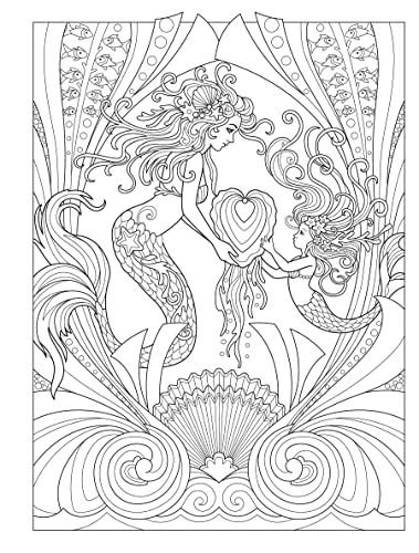 Creative Haven Magnificent Mermaids Coloring Book