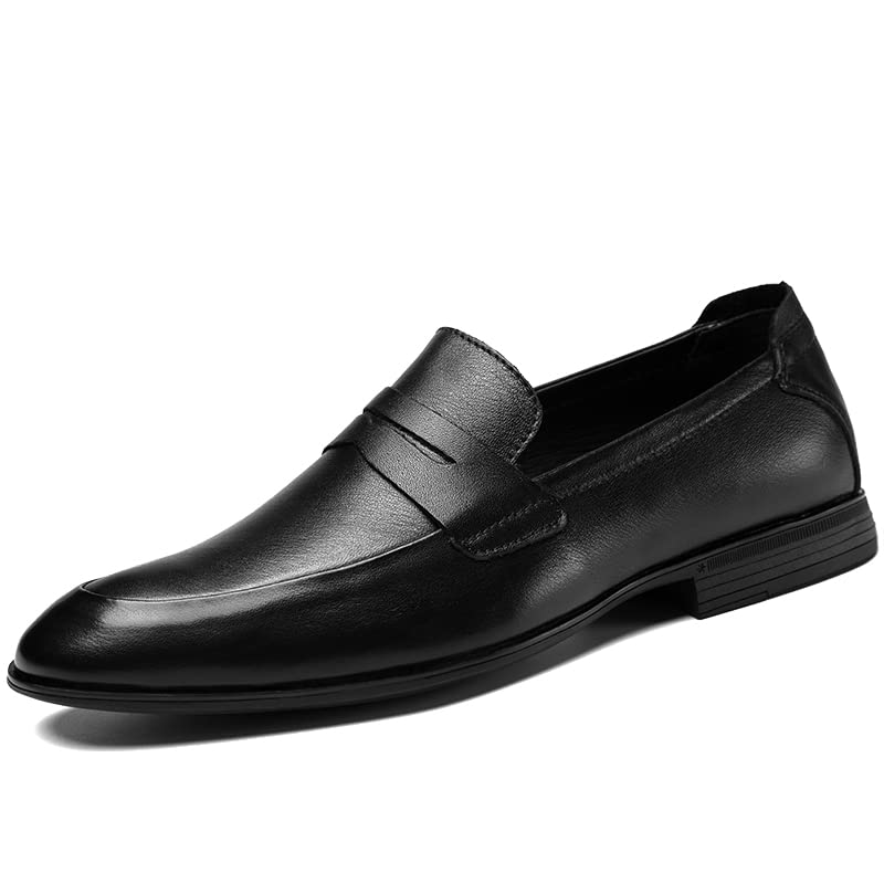MWX Men's Dress Loafers Black Wingtip Toe Slip-on Formal Dress Shoes