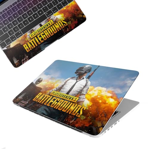 Image of Galaxsia Pubg Battlegrounds Top+Wrist Pad Vinyl Laptop Skin /Sticker /Cover Upto 15.6 Inches Laptops Laminated-Removable-HD Quality Compatible for Hp-Dell-Sony-Lenovo-Asus etc.(15x10 Inches)