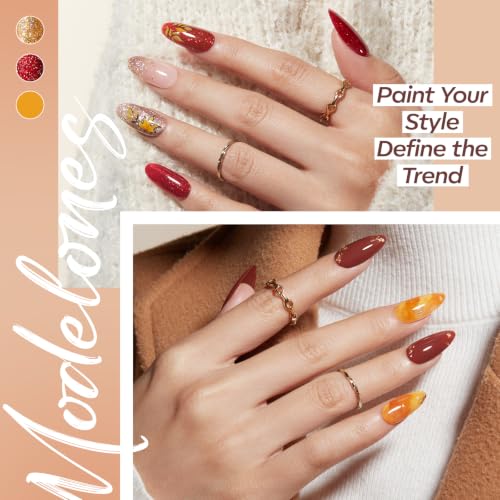 Image of modelones Gel Nail Polish Set Jelly Glitter 20 Colors Primer Top Base Coat