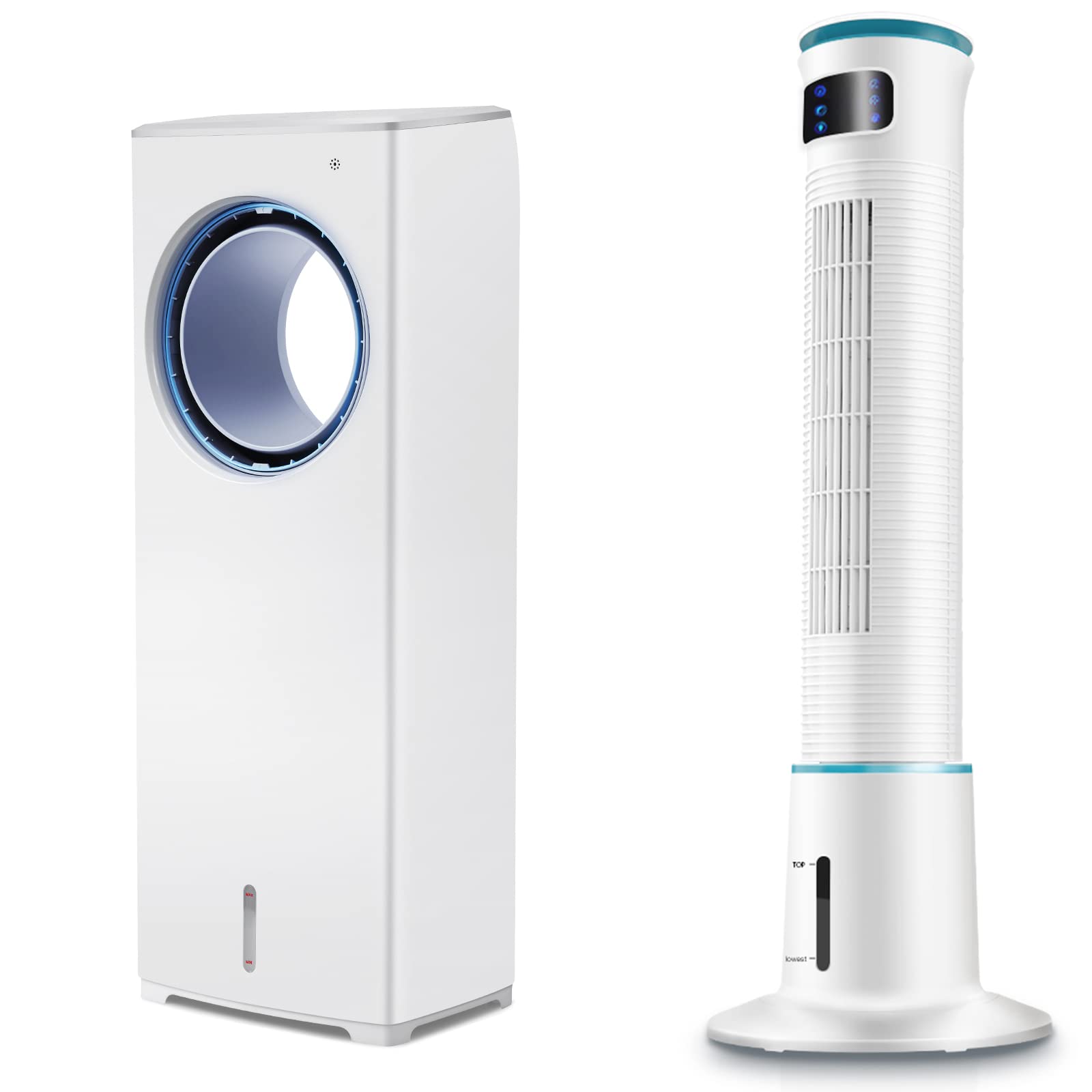 Buy BREEZEWELL 2 IN 1 Portable Air Cooler, 70°Oscillating Evaporative Cooling Fan, Remote