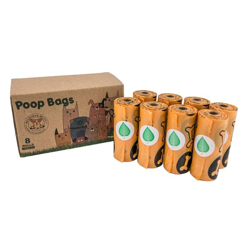 Image of MEADOWS & MUTTS Dog Poop Bags - 120 Count Compostable Biodegradable Plant Based Pet Waste Bags | Leak Proof Extra Thick | Lavender Scented Eco-Friendly Puppy Poop Bags