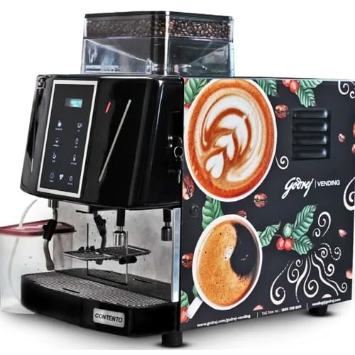Image of Contento Tea Coffee Vending Machine - 5 Beverage Options | Dispenses Freshly Brewed Tea and Bean to Cup Coffee | Automatic Vending Machine for Home & Office
