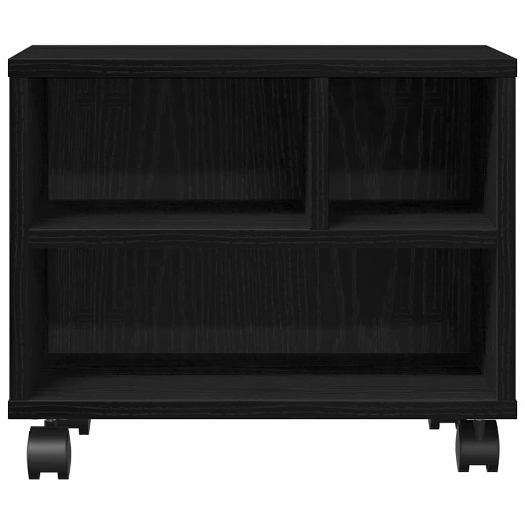 Supporto per stampante con ruote, in legno di quercia nera, 41 x 32 x 34,5 cm, supporto per stampante rettangolare per ufficio e casa, supporto mobile con ruote per stampante
