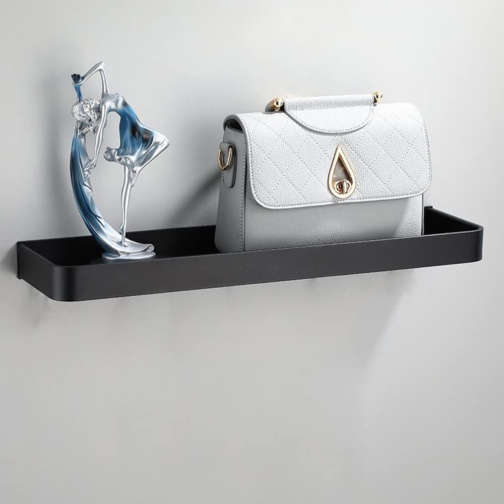 Półki łazienkowe, Uchwyt do przechowywania Półka na kosmetyki łazienkowe Rama lustra hotelowa BlackSpace Aluminiowa matowa łazienka(23CM)