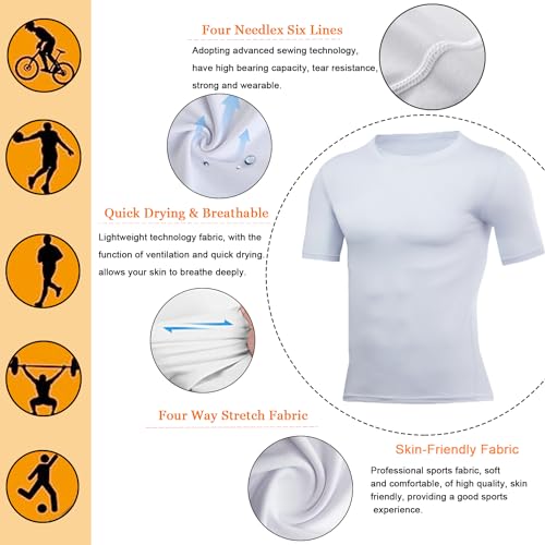 Men's Compression Shirt Short Sleeve Sports T-Shirt Training Shirt Elastic Quick-Drying Running Shirt3