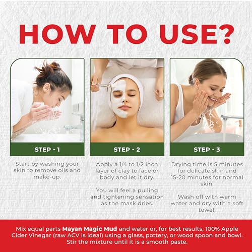 Mayan Magic Mud Powerful Deep Pore Cleansing White Kaolin Clay - Natural Face Mask Peel For Men And Women - USA Made Full Facial Skin Care - Spa Level Beauty Products That Cleanse Skin - 16 Oz - Image 6