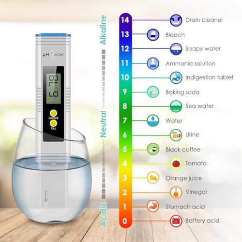 Image of PH Meter 0.01 High Accuracy 0-14 PH Test Range Water Quality Tester with ATC | Easy to Use Swimming Pool Aquarium Food Plants Digital PH Meter for Water, Pool and Aquarium | Warranty-1 Year