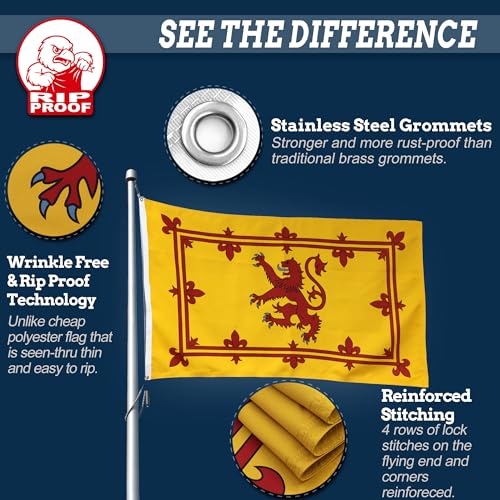 Drapeau Lion rampant Écosse indéchirable résistant au vent double face Anley - 6