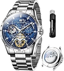 Silver band & Blue dial