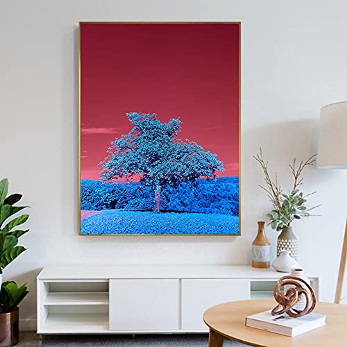 Toile murale art salon poster prairie paysage coloré 60x90 cm