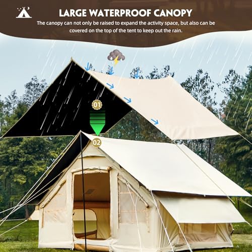 Carpa inflable para camping con gran dosel para 3-4 adultos miniatura 2