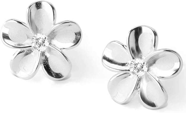 Tiny Flower Stud Earrings for Women Girls Teens S925 Sterling Silver Fashion Cubic Zirconia Sweet Dainty Earring Mini Cartilage Studs Chic Jewelry Birthday Christmas Gifts Hypoallergenic