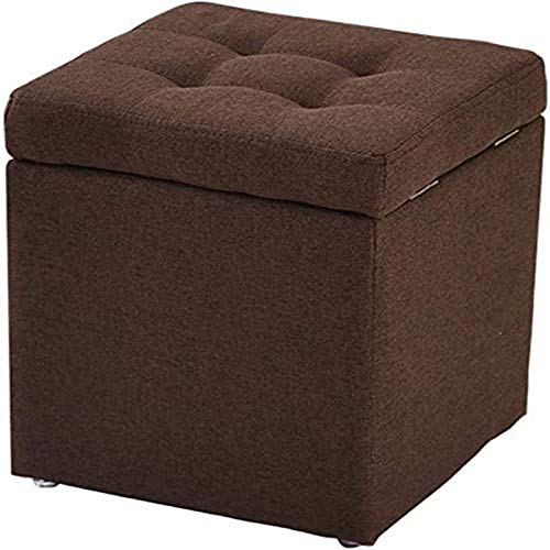 Banc et pouf cube marron de rangement pour optimiser les petits salons