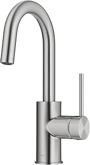 KRAUS KPF-2600SFS Spot Free Oletto Single Handle Bar Brite Stainless Steel Finish Kitchen Faucet, 12.25" x 5.5" x 2"