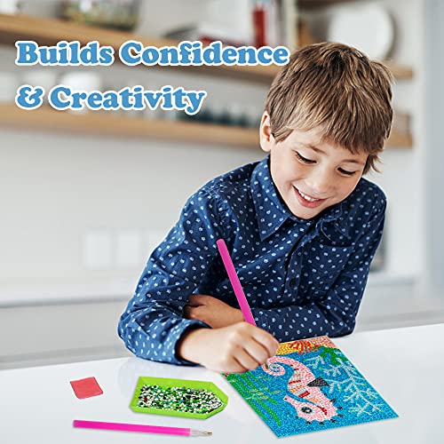 Labeol 4 Pieces 5D Diamond Painting Kit For Kids Full Drill Painting By Number Kits For Beginners Diy Diamond Rhinestone Art Craft Set For Home Office Wall Decor (Sweet) #TOP6