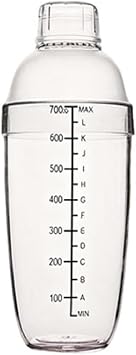 Bestac Bartender Shaker for Cocktails & Bubble Tea - Multi-Purpose Mixing Cup, Clear Plastic Regular size, ounce, 24