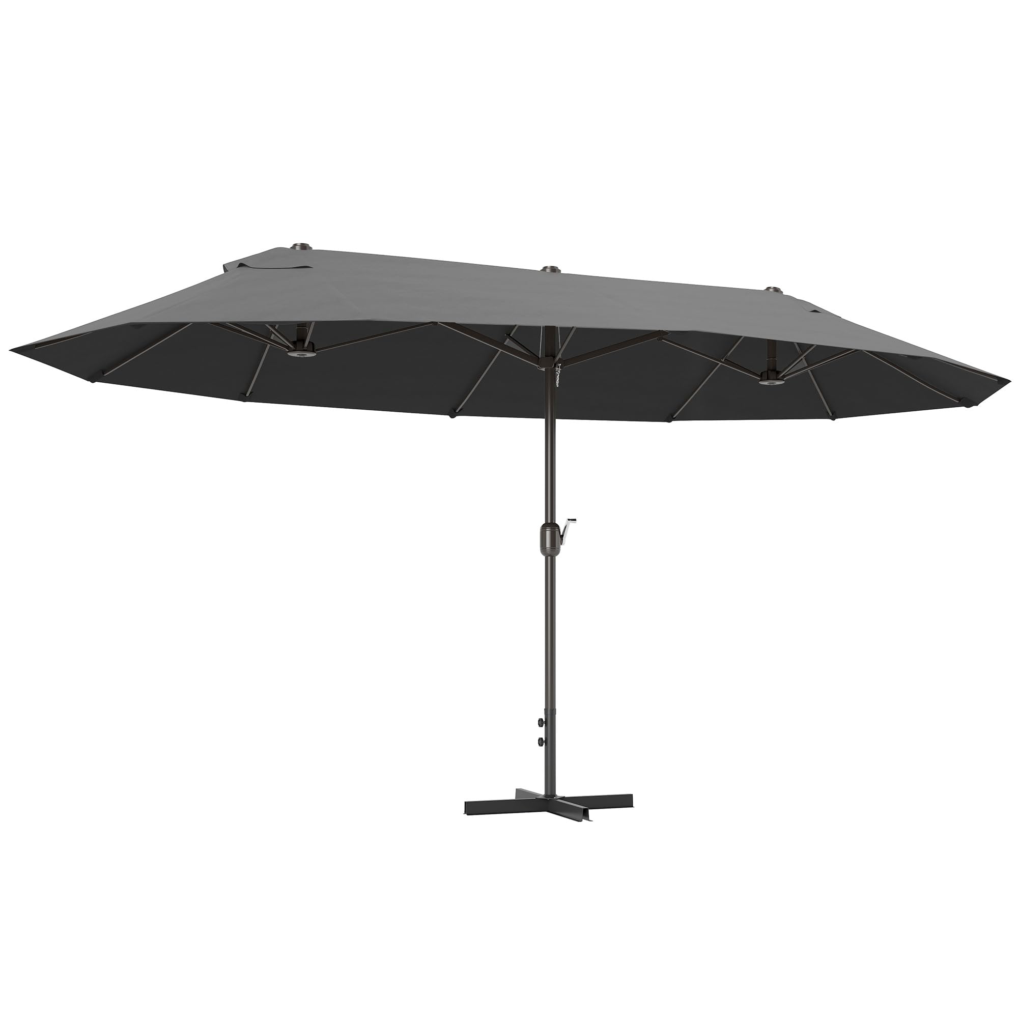 Outsunny 4.6m Garden Parasol Double-Sided Sun Umbrella Patio Market Shelter Canopy Shade Outdoor with Cross Base
