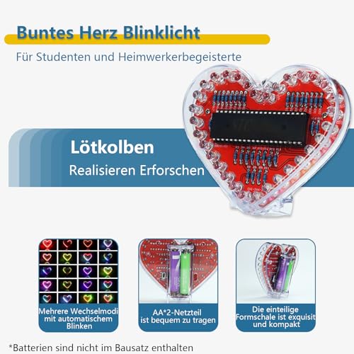 Kit de soudage LED cœur EIELE changeant de couleur pour débutant