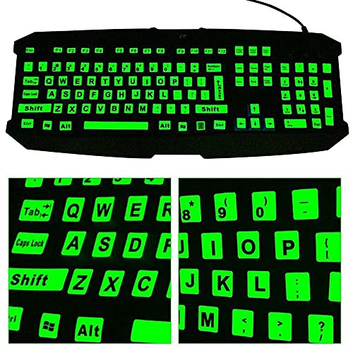 Pegatinas de Teclado en Inglés con Efecto Luz Nocturna miniatura 5