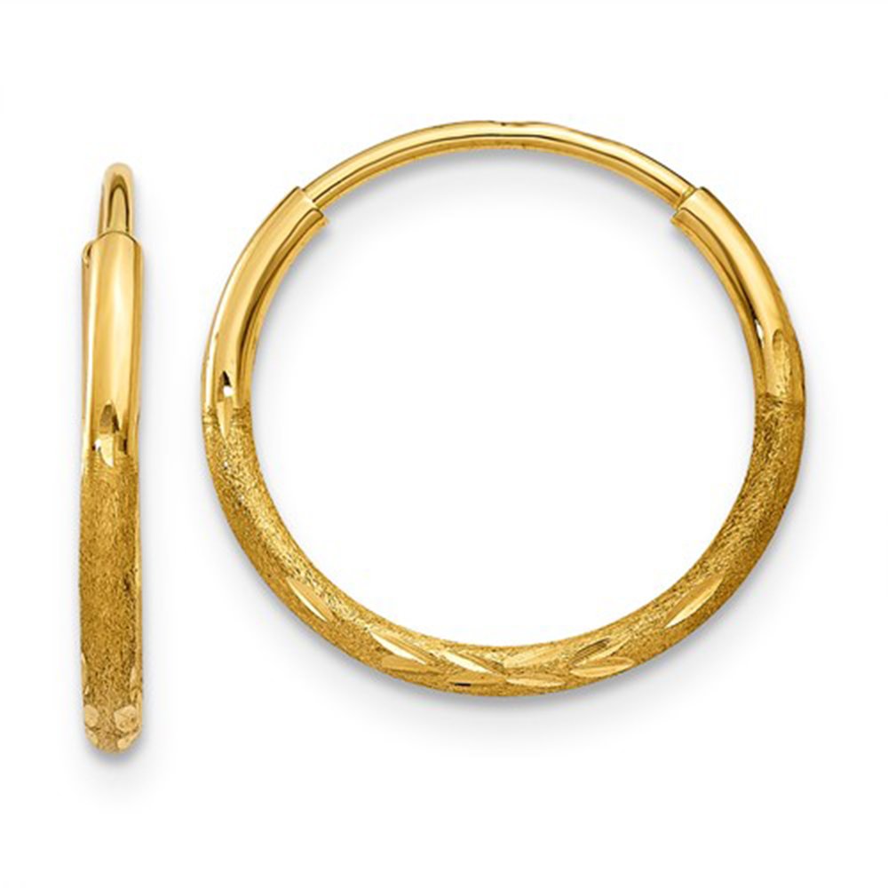 Amazon.com: 14K Yellow Gold Diamond Cut Continuous Endless