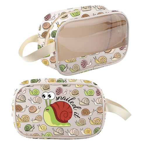 BNQL Snail Makeup Bag Snail Gifts Snail Lovers Gifts Snailed It Funny Snail Gifts Nature Lovers Gift Snails Travel Cosmetic Pouch