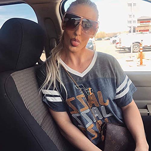 FEISEDY Women Square Oversized Sunglasses Flat Top Fashion Big Stylish Large Frame UV400 B25392