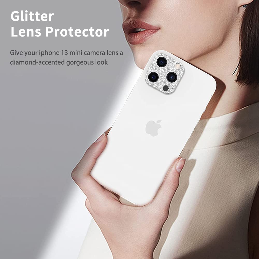 AiMok – 2 Protecteurs Bling Cristal Pour Objectif D’iPhone 14 / 14 Plus – Décorations Strass Diamant (Couleur + Violet) - 9