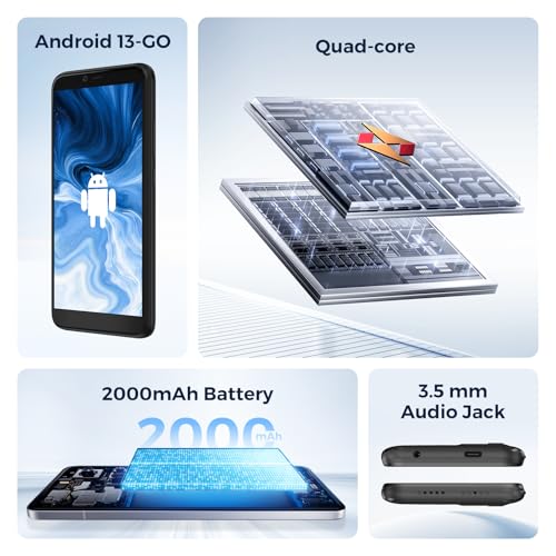 Image of New 4G Smartphone Android 13 Go Edition - 5.5 inch Display, 2GB+16GB Storage, 2000mAh Battery, 2MP Main + 0.3MP Auxiliary Camera, Dual SIM, 3.5mm Headphone Jack