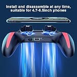 Mobile Game Controller, PUBG Mobile Gaming Trigger Joystick Gaming Grip Smartphone Gamepad Phone Game Controller with Dual Cooling Fans(5000mah)