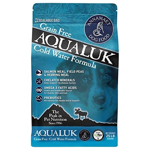 Annamaet Grain-Free Aqualuk Cold Water Fish Formula Dry Dog Food, (Salmon & Herring), 25-lb Bag