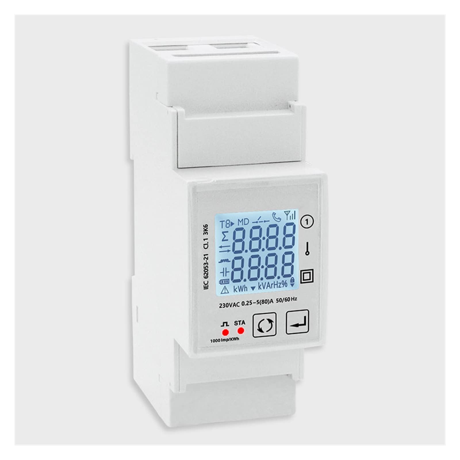 Medidor De Consumo Electrico, Interruptor de consumo de energía inteligente Tuya, medidor de monitoreo de energía, 230V, 80A, Control remoto de carril Din, LCD, salida de un pulso , Fácil de instalar